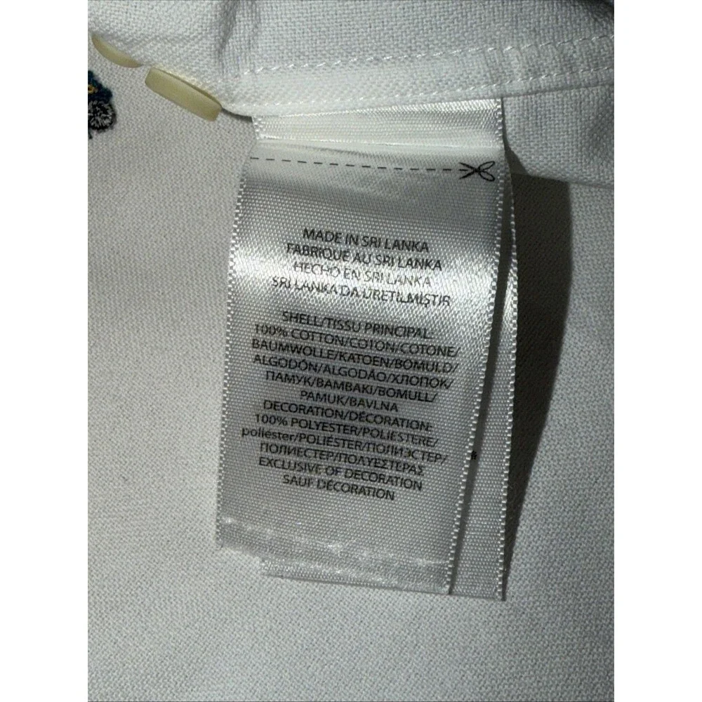 Ralph Lauren Mens Button Shirt Short Sleeve 3XB Cars Glasses Embroidered White